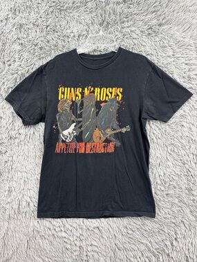 Guns N Roses Tshirt Mens Medium Appetite For Destruction 80s Rock Short Sleeve